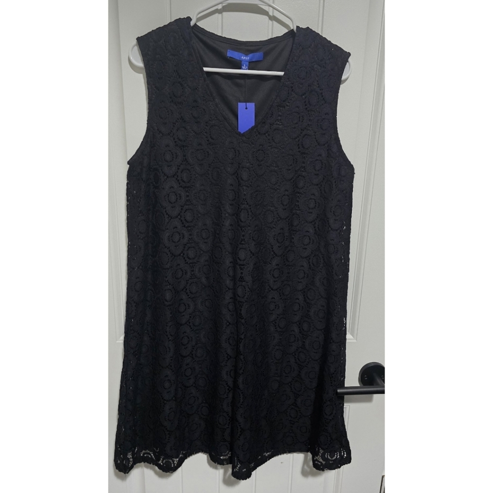 Apt. 9 Black Lace Sleeveless Dress Lined S8ze Large NwT New With Tags